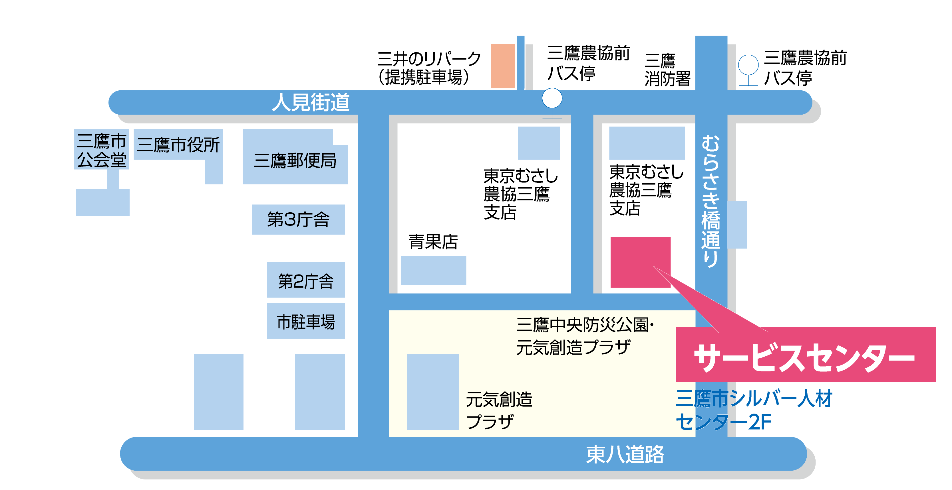 三鷹市勤労者福祉サービスセンターまでの地図